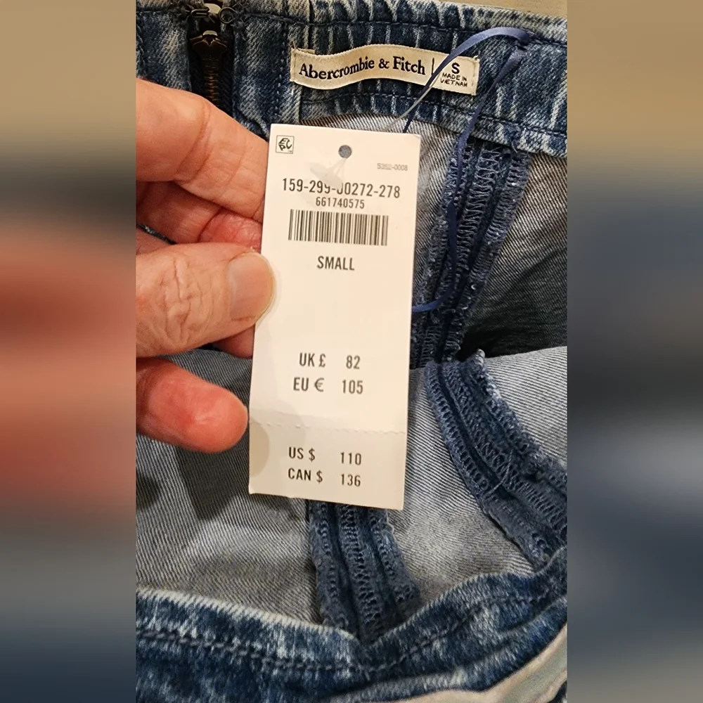 NWT Abercrombie & Fitch Mila Strapless Denim Midi Dress - Blue - size small - Picture 7 of 14